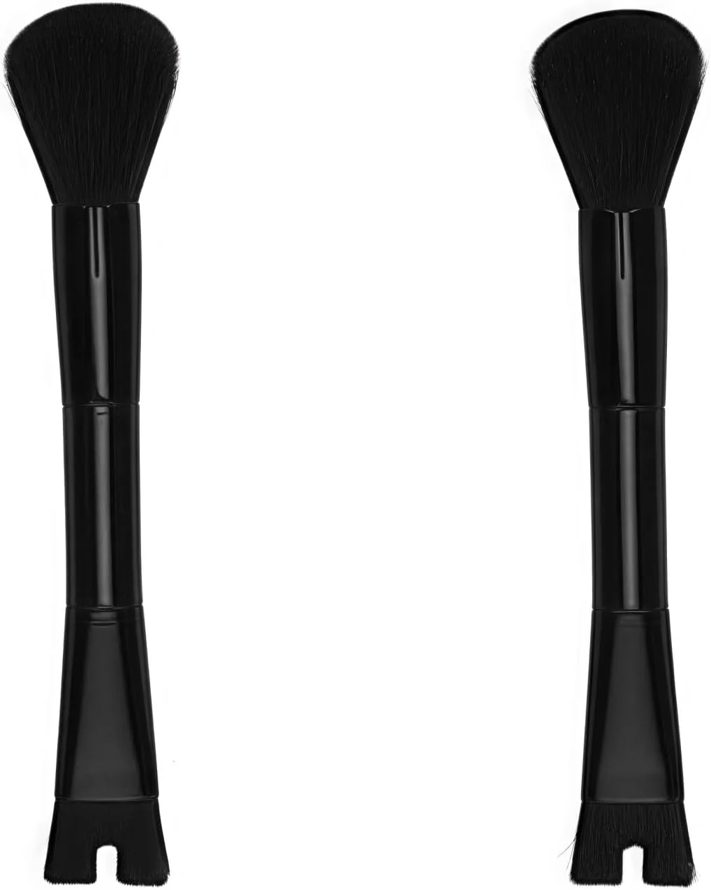 ست 2 عددی براش کانتور بینی مشکی U شکل برای فرم دادن و مشخص کردن کانتور بینی، براش آرایشی دو طرفه دقیق 2 در 1، ایده آل برای مشخص کردن استخوان گونه، کانتورینگ صورت