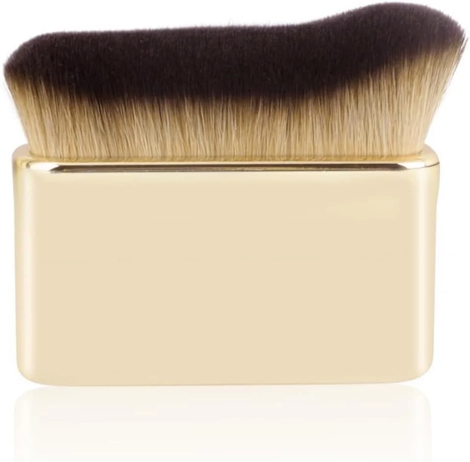 یک عدد برس برنزه کننده، برس کرم پودر، برس کانتور، برس بدن با موهای نرم، برس آرایشی، ابزار زیبایی، مناسب برای صورت و بدن (طلایی)