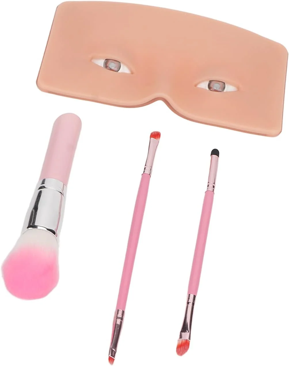 برد تمرین آرایش سیلیکونی، چشم های باز به همراه 3 عدد براش، برد تمرین آرایش صورت برای مبتدیان