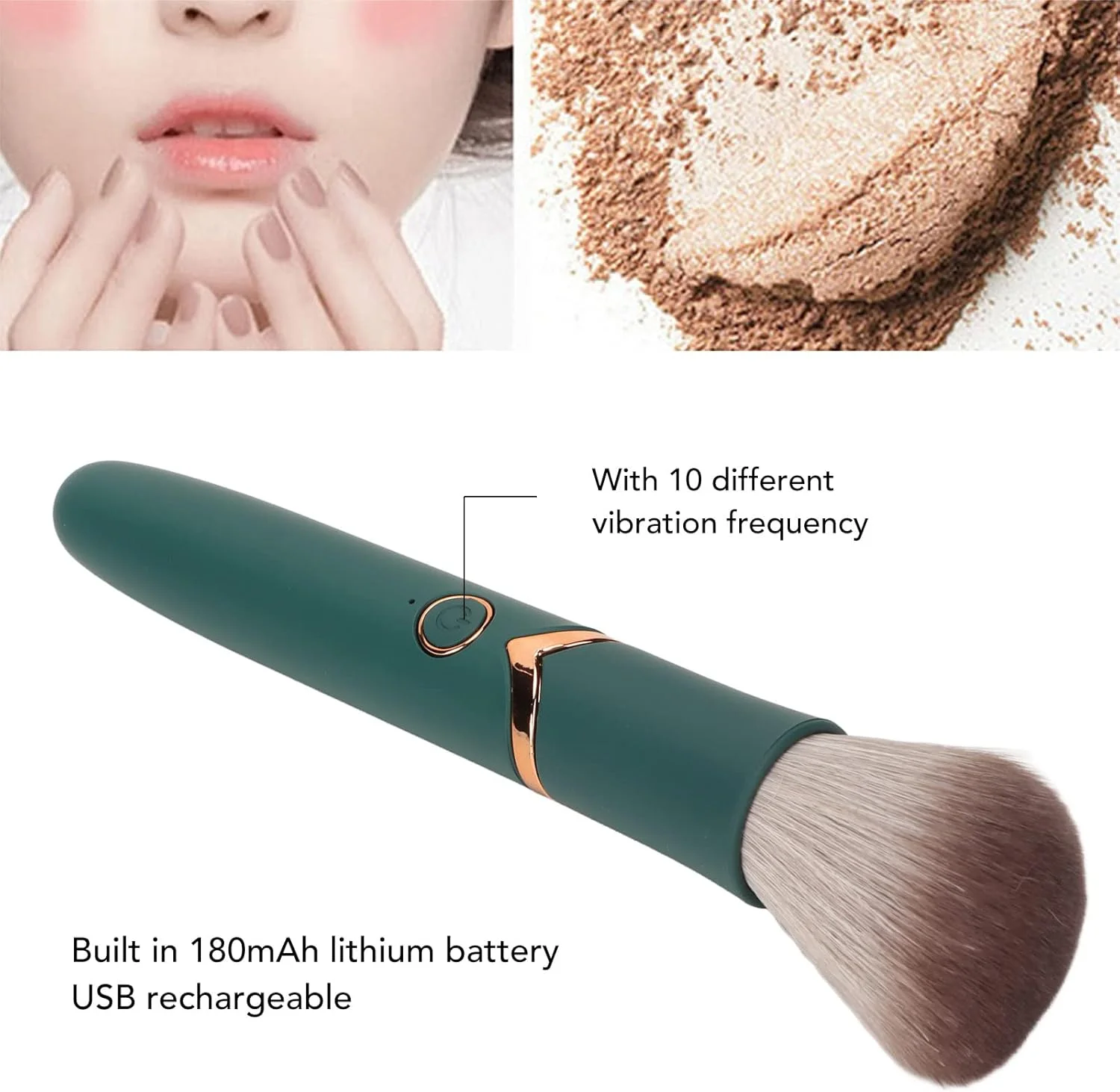 برس آرایشی شارژی، برس برقی لوازم آرایشی 10 سرعته با قابلیت شارژ USB، طراحی ضد آب، باتری لیتیومی 180 میلی آمپر ساعتی، ABS برای آرایش در سفر و استفاده در حمام برس آرایشی شارژی، برس برقی لوازم آرایشی 10 سرعته با قابلیت شارژ USB، طراحی ضد آب، باتری لیتیومی 180 میلی آمپر ساعتی، ABS برای آرایش در سفر و استفاده در حمام