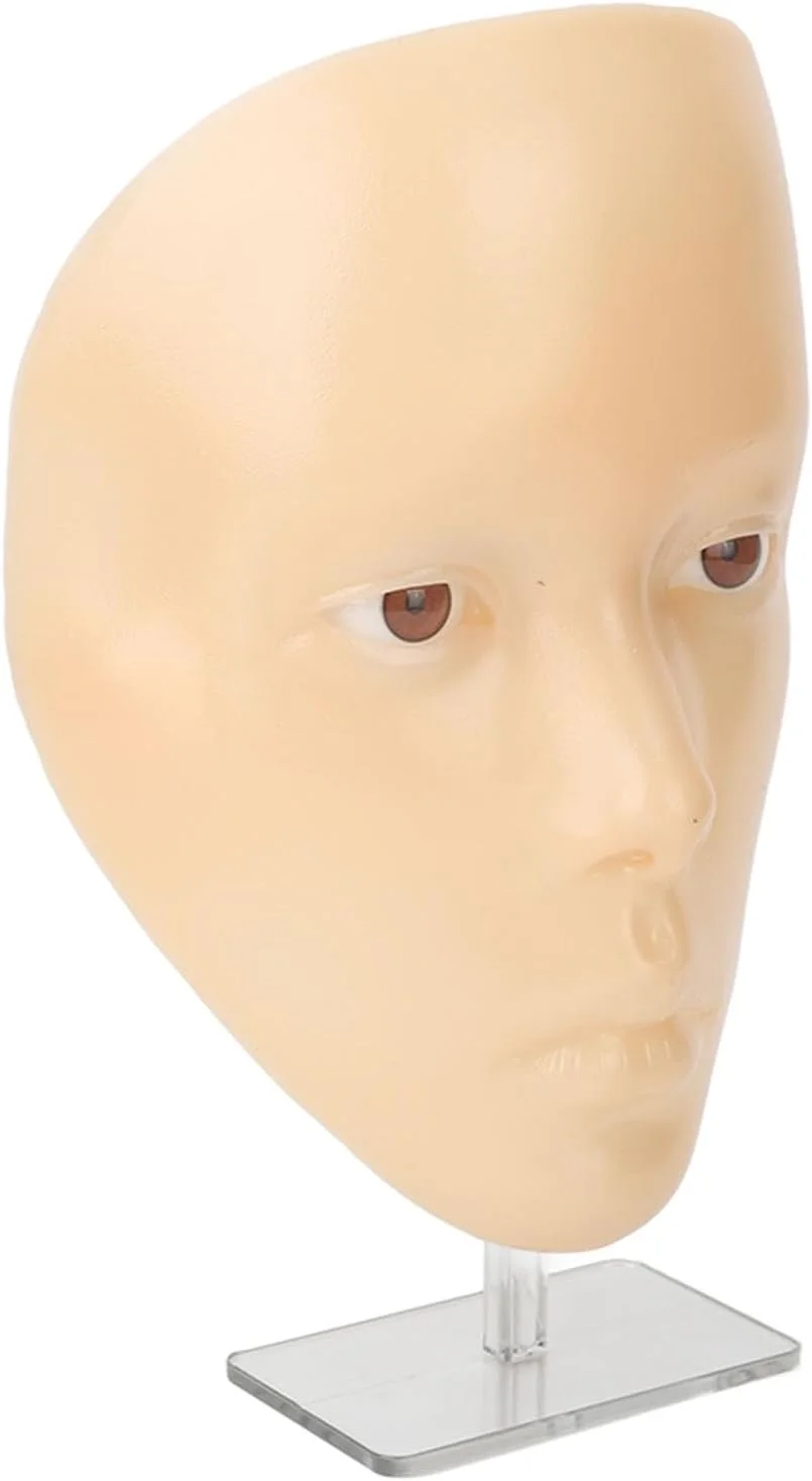 مانکن سیلیکونی تمرین آرایش، صورت تمرین آرایش 5 بعدی قابل استفاده مجدد با تمیز کردن آسان برای مبتدیان (سیلیکون + پلاستیک)
