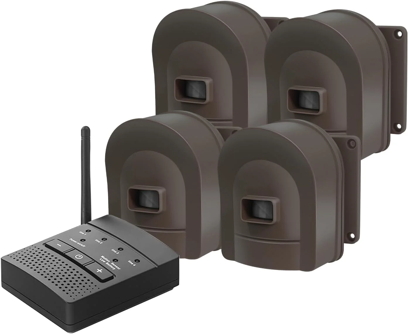 سیستم هشدار دهنده بی سیم درب منزل H HOSMART با سنسور 1/2 مایل و سیستم هشدار دهنده سنسور درب منزل، سنسور حرکتی فضای باز و ضد آب (1 گیرنده و 4 سنسور)