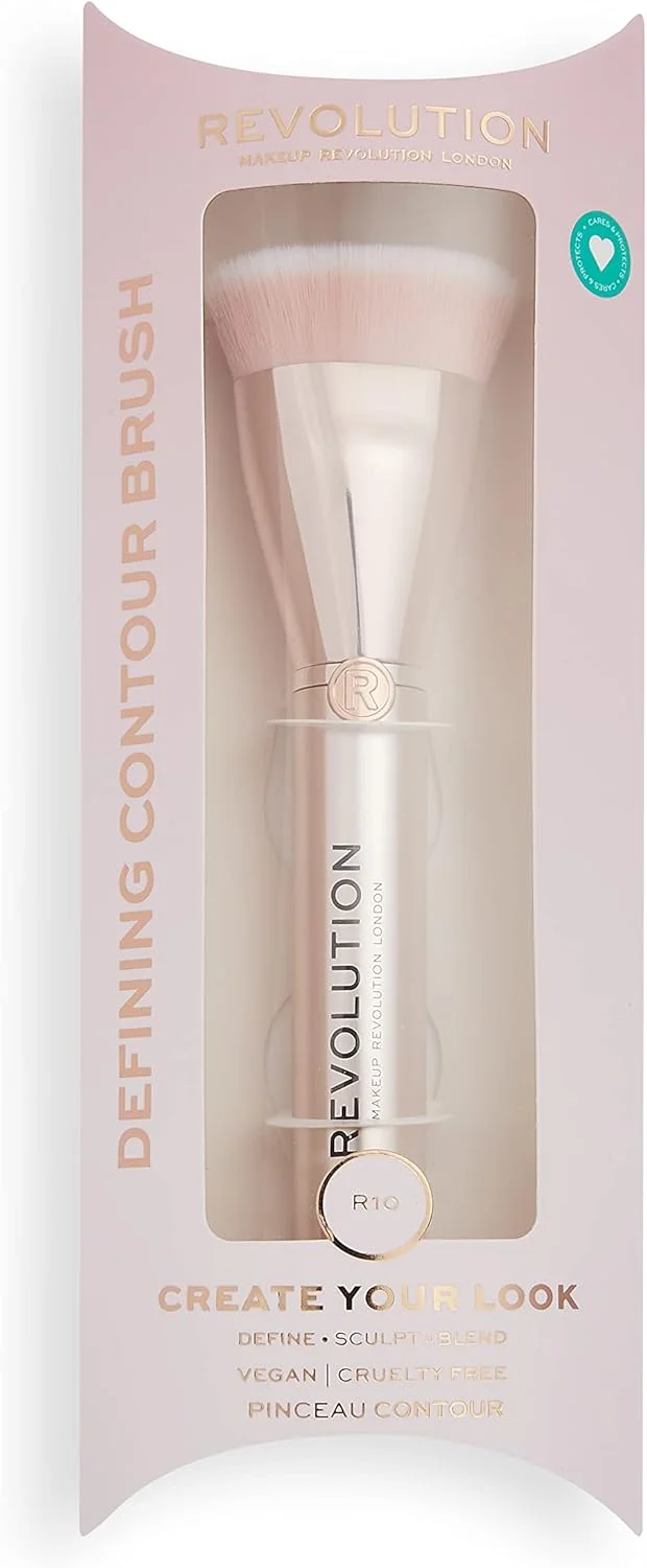 براش کانتورینگ Revolution Create Defining (R10)، براش آرایشی برای رژگونه، برنزر و هایلایتر، برای کانتورهای کرمی یا پودری، وگان و بدون تست حیوانی