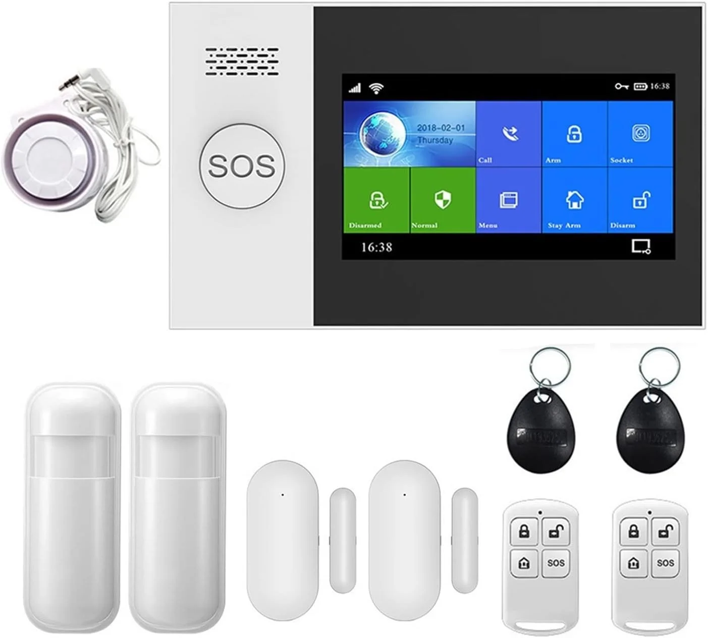 سیستم دزدگیر وای فای GGFIJHV، سیستم امنیتی بی سیم وای فای GSM برای منزل، کنترل از طریق اپلیکیشن هوشمند Tuya Smart Life با سنسور حرکتی