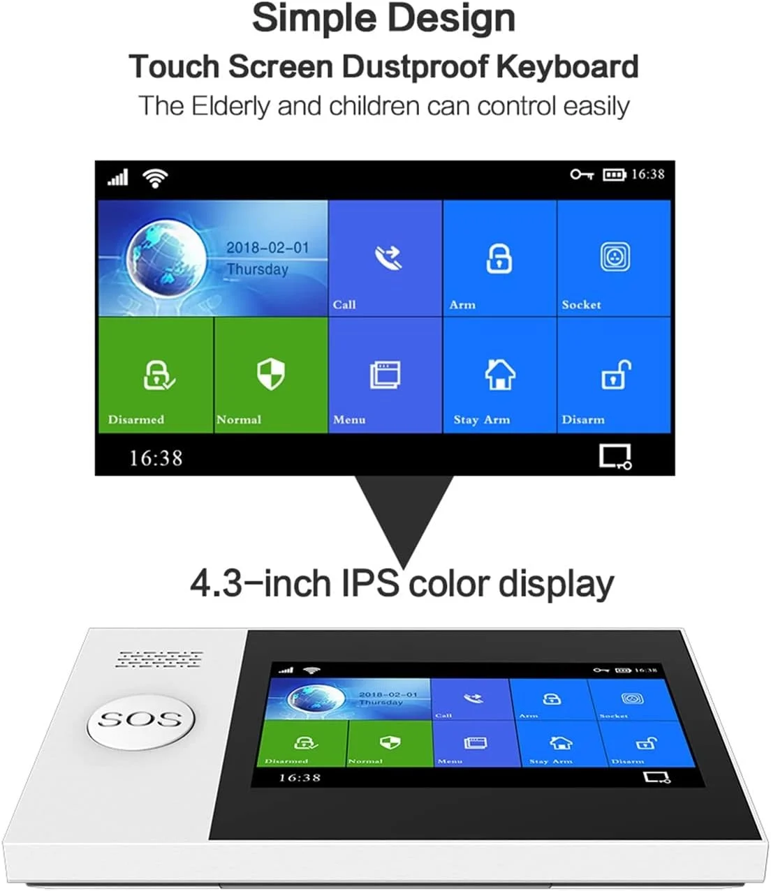 سیستم دزدگیر وای فای GGFIJHV، سیستم امنیتی بی سیم وای فای GSM برای منزل، کنترل از طریق اپلیکیشن هوشمند Tuya Smart Life با سنسور حرکتی