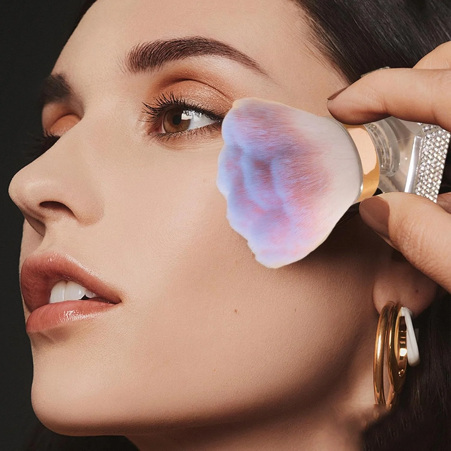 براش پودر - براش پودر صورت شل - ابزار آرایشی مسافرتی برای پدیکور مانیکور هایلایت کانتورینگ براش پودر - براش پودر صورت شل - ابزار آرایشی مسافرتی برای پدیکور مانیکور هایلایت کانتورینگ