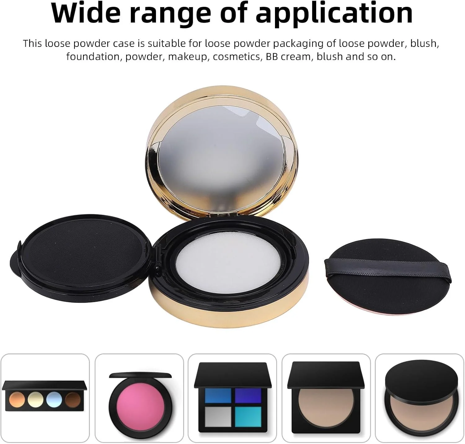جعبه پد هوا قابل حمل، ظرف خالی پودر آرایشی، جعبه آرایش لوازم آرایشی، ظرف کرم BB با آینه، پد پودری، گیره، کاردک