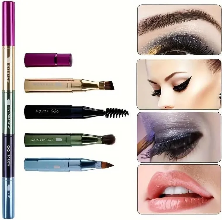 قلم براش آرایشی 4 در 1 قابل حمل، ابزار کانتورینگ چند منظوره، مناسب برای مسافرت