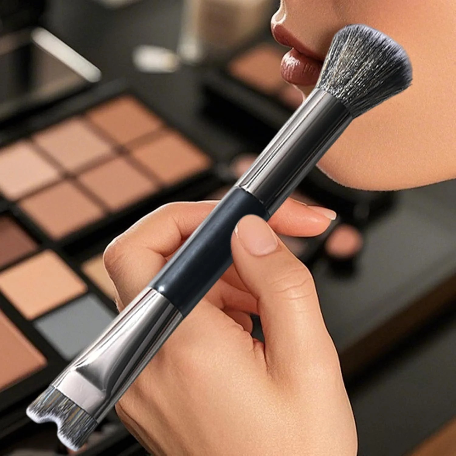 Nose Contour Brush - Angled Contour Brush,Double-Ended Make up Tool for Defining Highlighting Blending Eyeshadow Smudging Sculpting