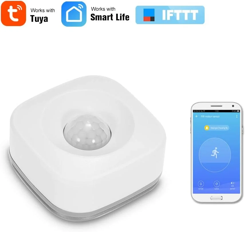 سنسور حرکتی PIR وای فای Extaum، آشکارساز مادون قرمز غیرفعال بی سیم، سنسور دزدگیر امنیتی با کنترل برنامه Tuya