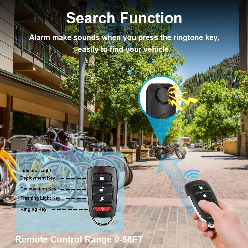 قفل دزدگیر دوچرخه برقی SHEHNA با صدای 100dB، دزدگیر ضد سرقت با کنترل از راه دور، سیستم دزدگیر امنیتی خودرو با سنسور حرکتی لرزشی، برد بی سیم کنترل از راه دور 20 متر، ضد آب IP55 (مشکی) قفل دزدگیر دوچرخه برقی SHEHNA با صدای 100dB، دزدگیر ضد سرقت با کنترل از راه دور، سیستم دزدگیر امنیتی خودرو با سنسور حرکتی لرزشی، برد بی سیم کنترل از راه دور 20 متر، ضد آب IP55 (مشکی)