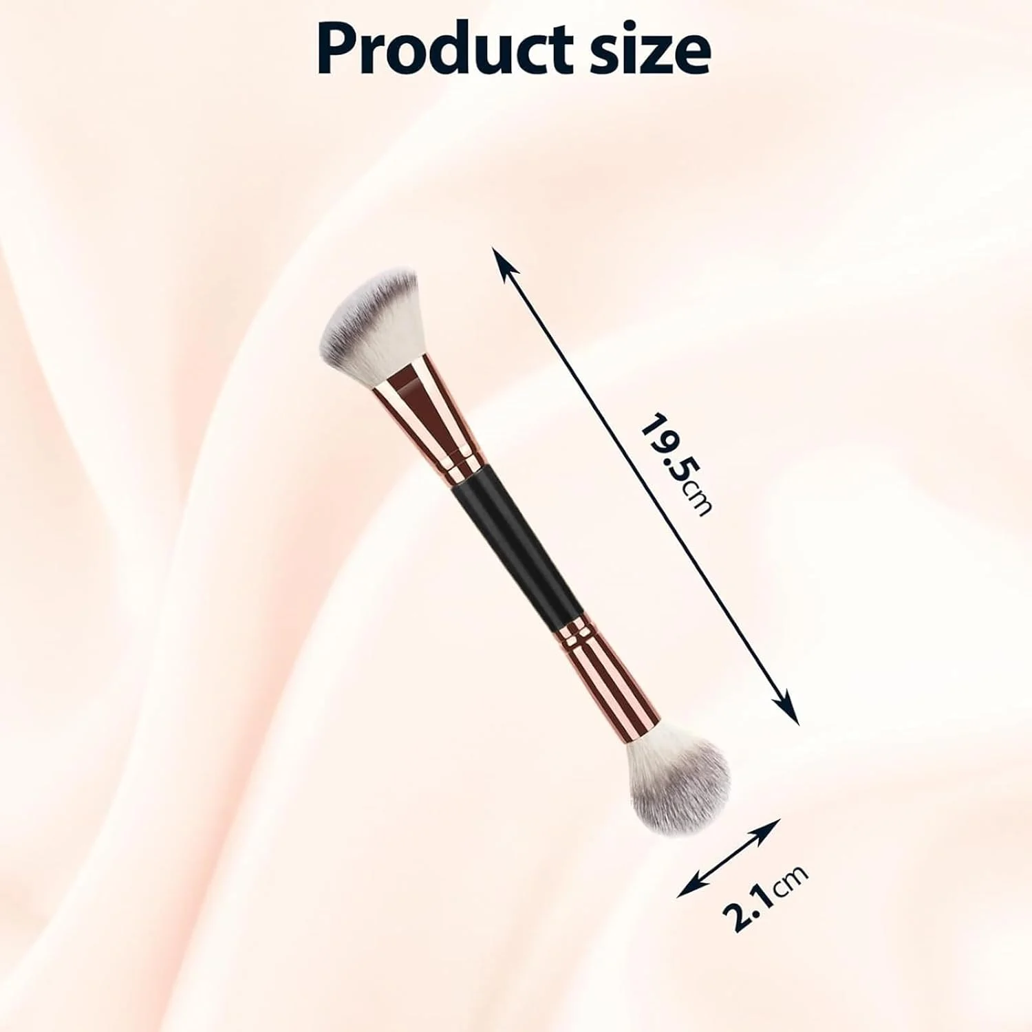 براش آرایشی دو طرفه چند منظوره، براش کانتور سر گرد/زاویه دار، برای ترکیب کرم پودر، پودر مایع، کانسیلر و رژگونه