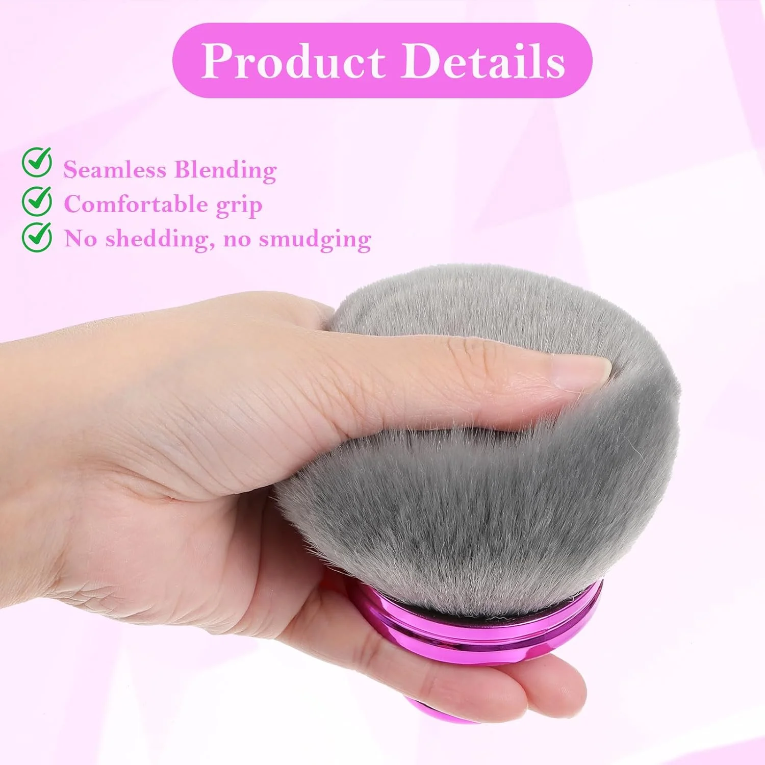 MBAIYO برس برنزه کننده فوق العاده بزرگ، برس آرایشی بدن برای برنزه کننده خودکار، برس پهن برای آرایش، ابزار ترکیب فونداسیون بیضی شکل، اپلیکاتور پشت برنزه کننده، ابزار آرایشی صورت و بدن