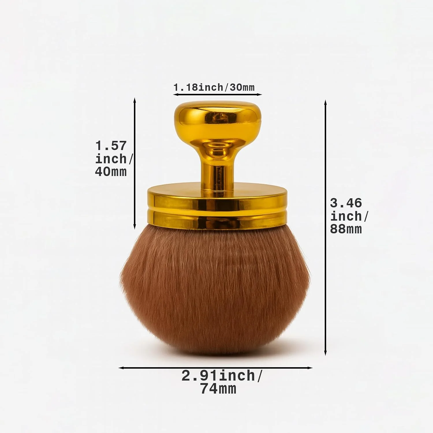 براش آرایشی بزرگ برای بدن، مناسب برای برنزه کردن، براش برای پخش کردن برنزر، براش بیضی شکل برای آرایش صورت و پا به همراه کیف بند دار (طلایی، تک سایز) براش آرایشی بزرگ برای بدن، مناسب برای برنزه کردن، براش برای پخش کردن برنزر، براش بیضی شکل برای آرایش صورت و پا به همراه کیف بند دار (طلایی، تک سایز)