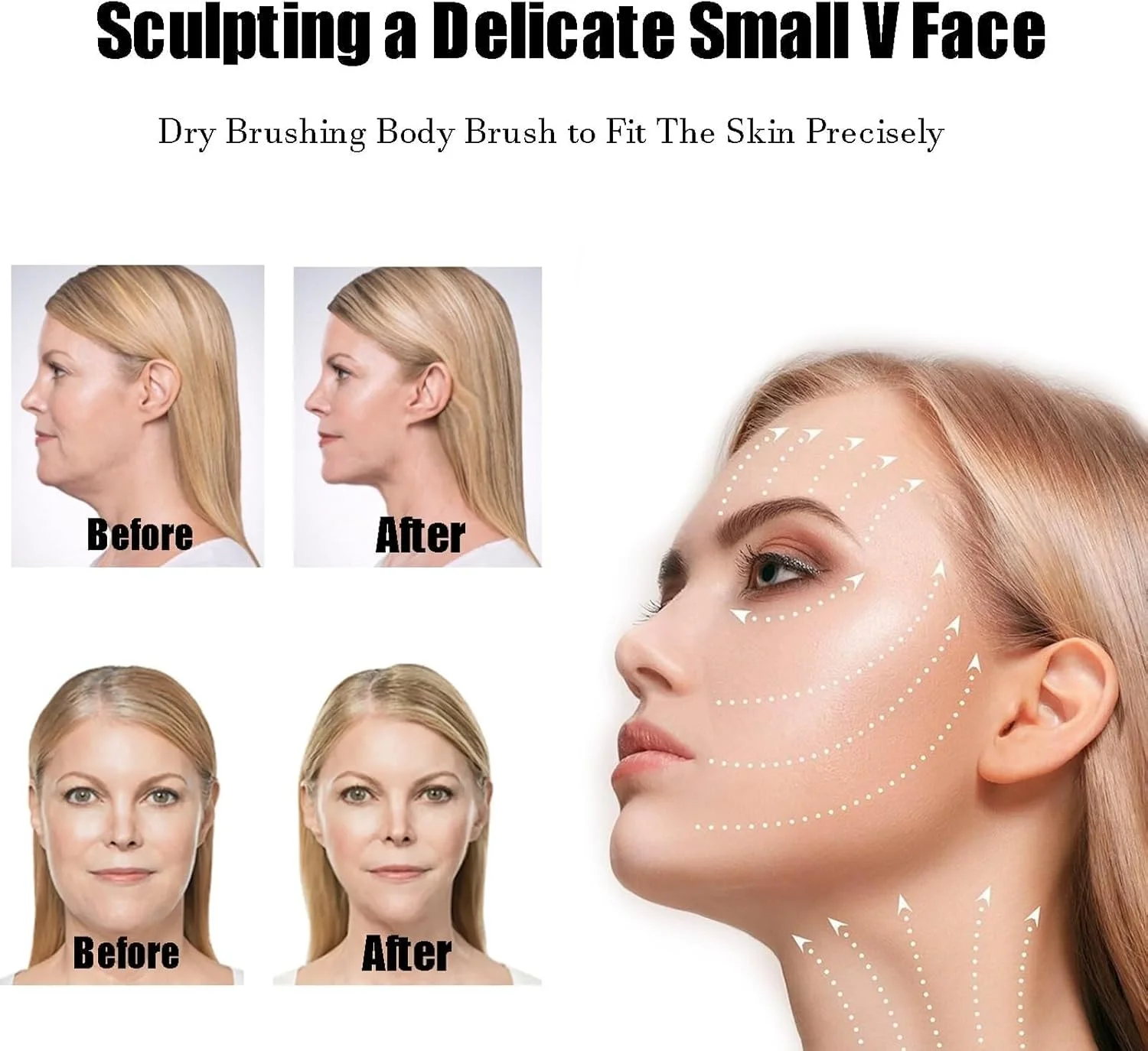 برس کانتور صورت لنفاوی، برس کانتور تخلیه لنفاوی صورت، برس خشک صورت، ماساژور تخلیه لنفاوی برای صورت، چانه و خط فک، مناسب برای تسکین خستگی (1 عدد)