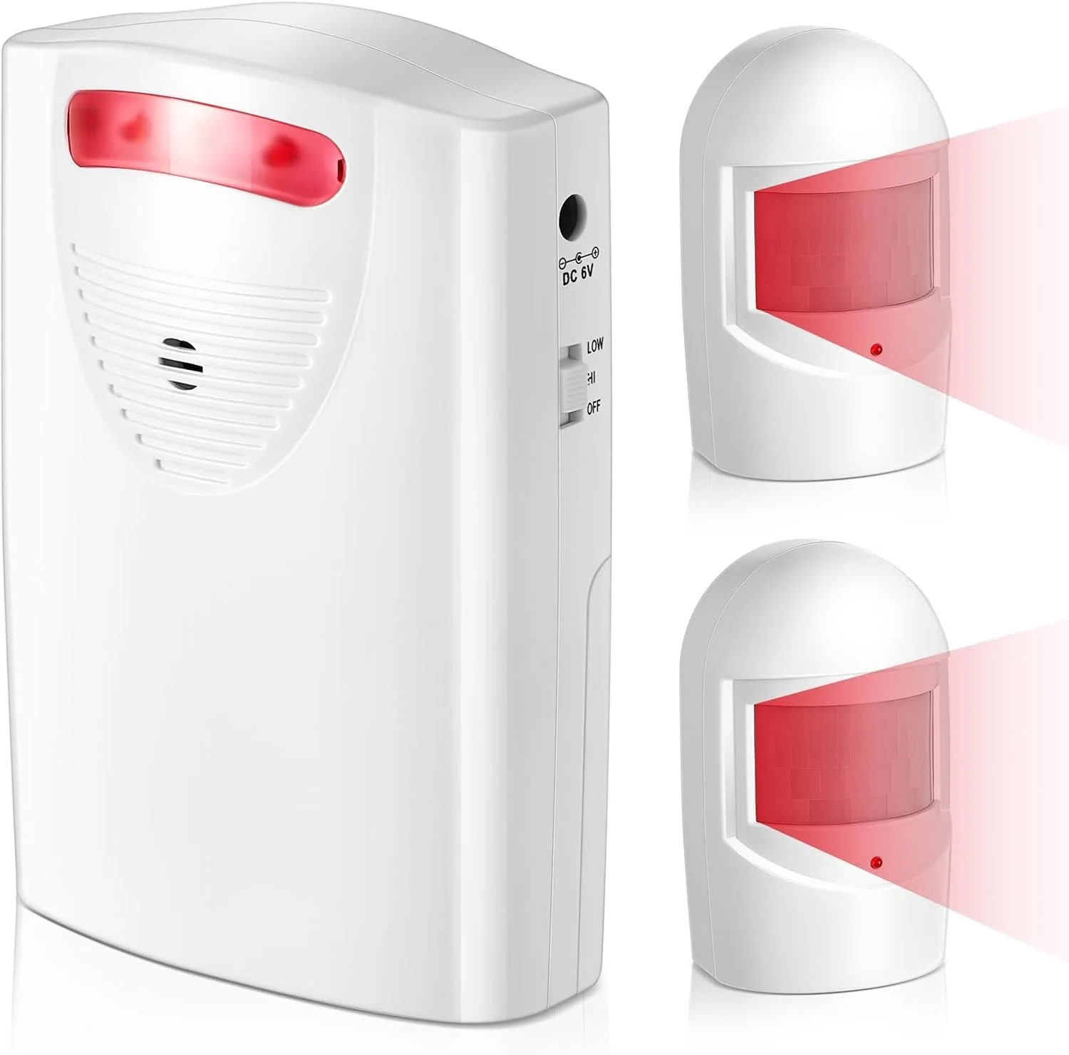 آلارم حسگر حرکتی بی سیم برای مسیر ورودی، آلارم حسگر حرکتی بیرونی با 1 گیرنده و 2 حسگر مادون قرمز ضد آب، سیستم تشخیص هشدار امنیتی داخلی برای خانه، باغ، مزرعه