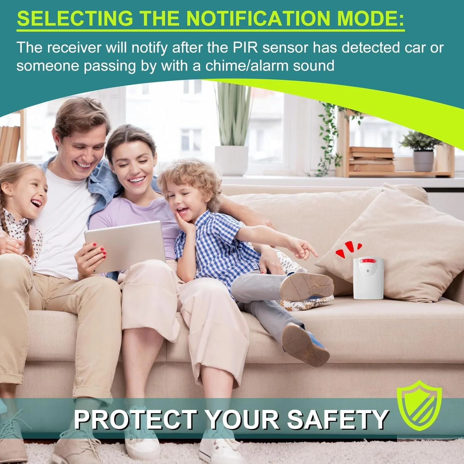 آلارم حسگر حرکتی بی سیم برای مسیر ورودی، آلارم حسگر حرکتی بیرونی با 1 گیرنده و 2 حسگر مادون قرمز ضد آب، سیستم تشخیص هشدار امنیتی داخلی برای خانه، باغ، مزرعه