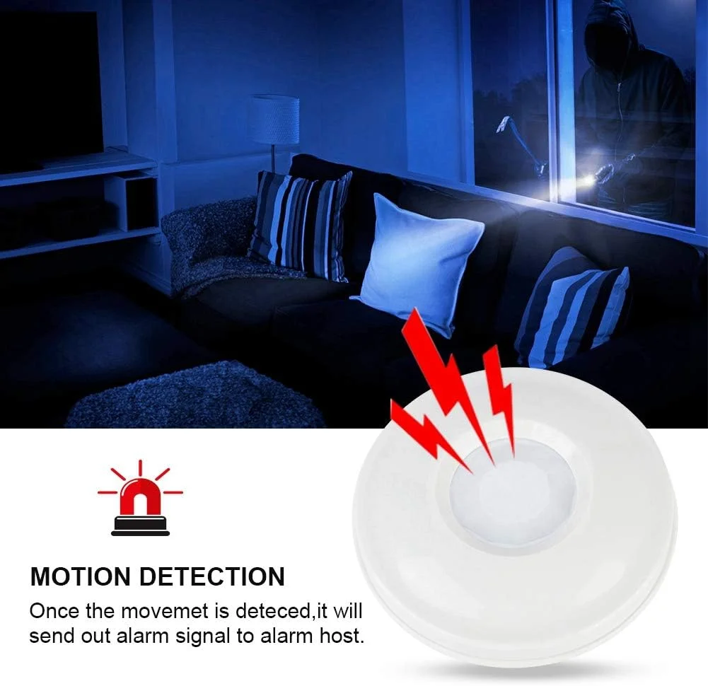 آشکارساز دزدگیر حسگر حرکتی، حسگر تشخیص حرکت مادون قرمز غیرفعال سیستم دزدگیر ضد سرقت امنیت خانه.