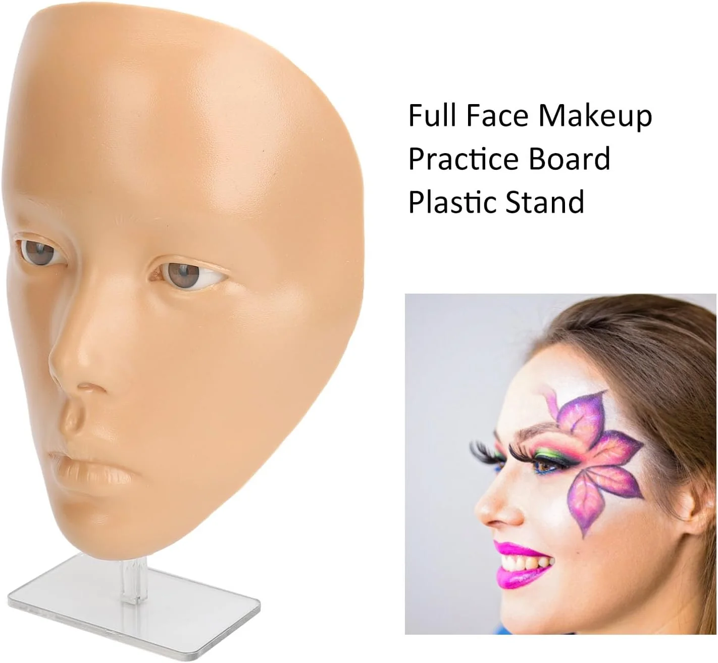 صورت تمرین آرایش gernie، صورت مانکن تمرین آرایش 5D سیلیکونی قابل استفاده مجدد، تخته تمرین آرایش صورت کامل با پایه، صورت مانکن آرایش سیلیکونی برای نمایش هنرمند آرایش صورت تمرین آرایش gernie، صورت مانکن تمرین آرایش 5D سیلیکونی قابل استفاده مجدد، تخته تمرین آرایش صورت کامل با پایه، صورت مانکن آرایش سیلیکونی برای نمایش هنرمند آرایش