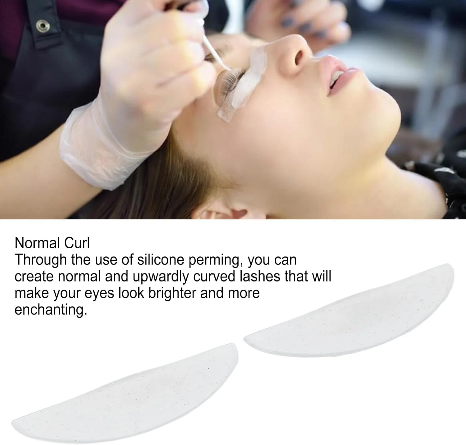 پدهای لیفت مژه gernie، 1 جفت فر کننده مژه سیلیکونی شفاف اکلیلی، پدهای لیفت مژه سفید قابل استفاده مجدد با جعبه نگهداری، ابزار لیفتینگ مژه نرم و همه کاره (M)