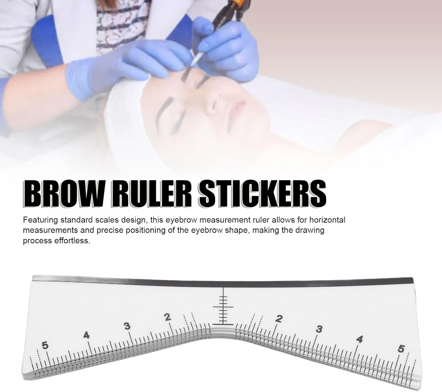 ۱۰۰ عدد برچسب طراحی ابرو، برچسب خط کش ابرو، برچسب شکل دهی ابرو برای انواع فرم صورت با طراحی مقیاس استاندارد