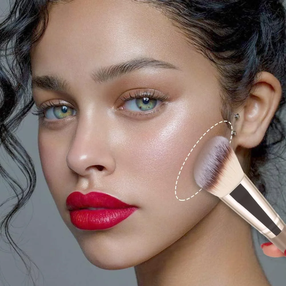 براش کانتور Anmor، براش آرایشی ممتاز برای کانتور، رژگونه و برنزر صورت، ایده آل برای ترکیب، عمق بخشیدن، کانتورینگ و پولیش گونه، پیشانی، فک و بینی، مناسب برای پودر، مایع و کرم (کانتور زاویه دار)