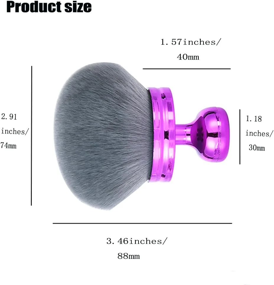 براش آرایشی بزرگ بدن، عرض 3 اینچ، براش ترکیب کننده برنزه کننده خودکار، مناسب برای استفاده صورت و بدن، جعبه هدیه (بنفش)