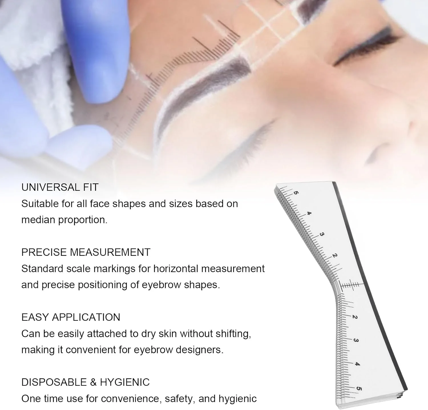 ۱۰۰ عدد برچسب طراحی ابرو، برچسب خط کش ابرو، برچسب شکل دهی ابرو برای انواع فرم صورت با طراحی مقیاس استاندارد