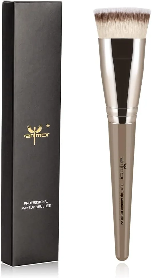 براش کانتور Anmor، براش آرایشی ممتاز برای کانتور، رژگونه و برنزر صورت، ایده آل برای ترکیب، عمق دادن، کانتورینگ و پولیش گونه، پیشانی، فک و بینی، مناسب برای پودر، مایع و کرم (کانتور سر تخت)