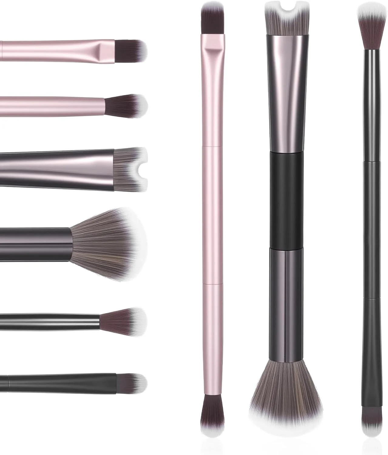 ست برس کانتور بینی 3 عددی، برس های دو طرفه U شکل و کرکی 2 در 1 برای فرم دهی، مشخص کردن و شکل دادن به استخوان گونه و کانتور بینی