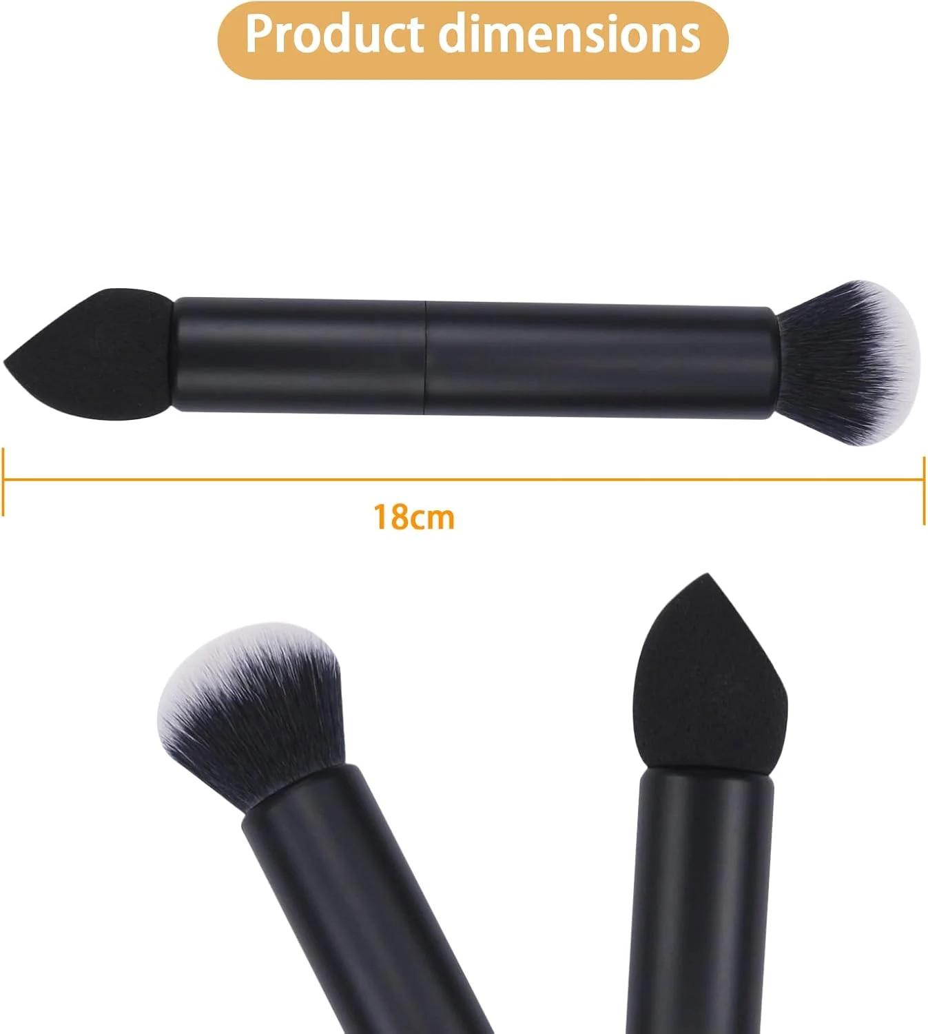 براش کانتور دو طرفه، براش پودر خط رویش مو، براش پودر ریشه مو 2 در 1 برای استفاده دقیق، ترکیب، هایلایت، کانتورینگ، پوشاندن خط رویش مو، براش کانسیلر، ترمیم ریشه مو