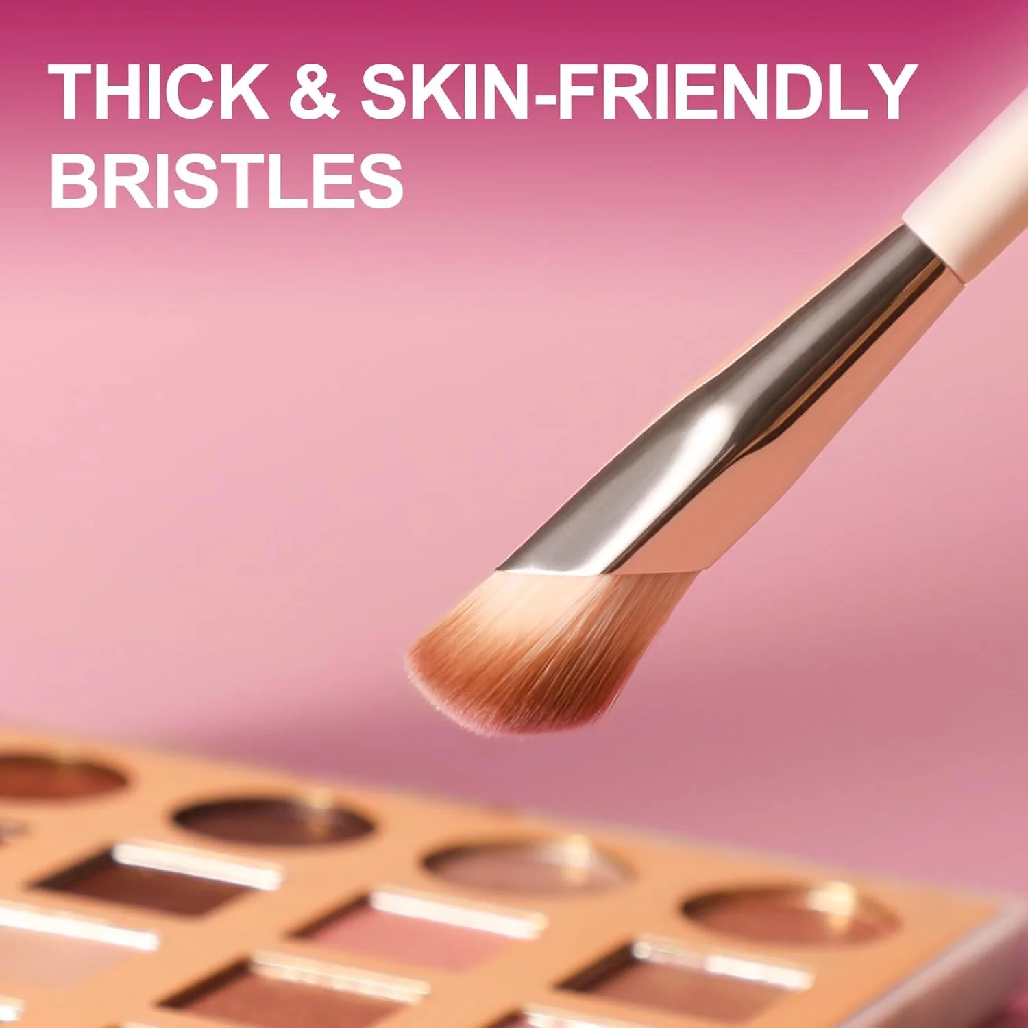 براش کانسیلر زاویه دار برای زیر چشم، براش کانتور بینی متوسط، براش های آرایشی فونداسیون، هایلایت و سایه چشم با موهای مصنوعی متراکم برای پوشاندن سیاهی دور چشم، ترکیب، مایع، کرم و برنزر