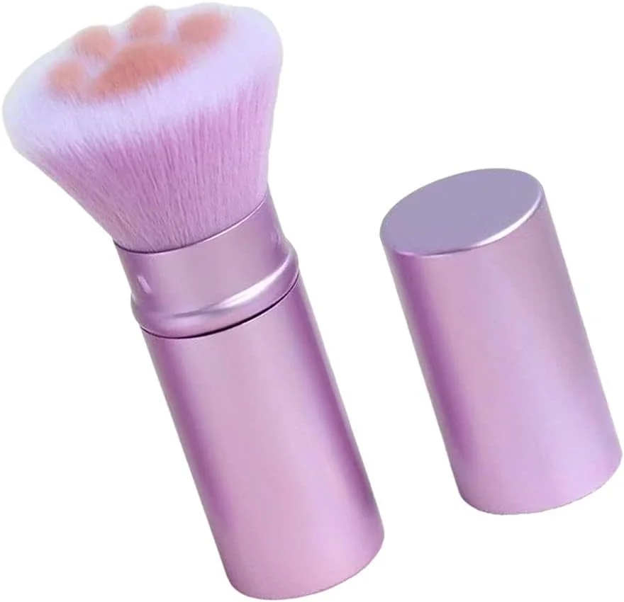 براش آرایشی پنجه گربه ای، براش لوازم آرایشی، براش پودر، برای پودر صورت، رژگونه، سایه چشم، آرایش کانتور - بنفش جمع شونده