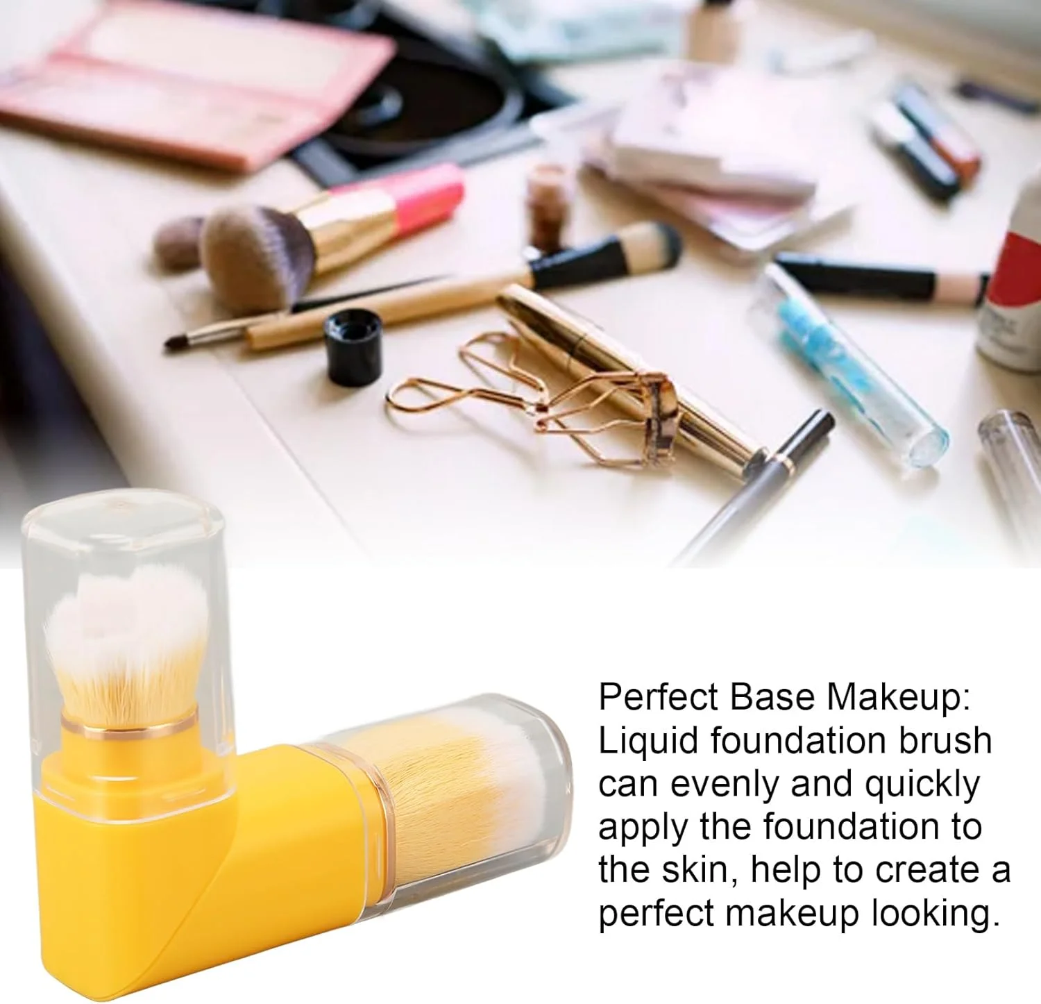 براش آرایشی دو سر، براش 2 در 1 دو طرفه سازگار با پوست، قدرت جذب پودر بالا برای استفاده روزانه