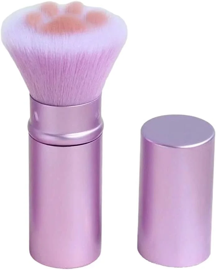 براش آرایشی پنجه گربه ای، براش لوازم آرایشی، براش پودر، برای پودر صورت، رژگونه، سایه چشم، آرایش کانتور - بنفش جمع شونده