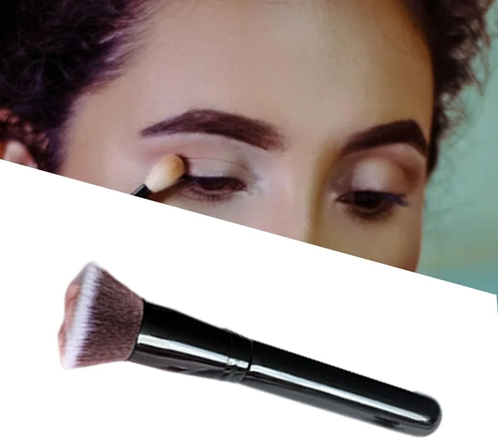 براش آرایشی پنجه گربه ای، براش لوازم آرایشی، براش پودر، برای پودر صورت، رژگونه، سایه و آرایش کانتور - دسته مشکی