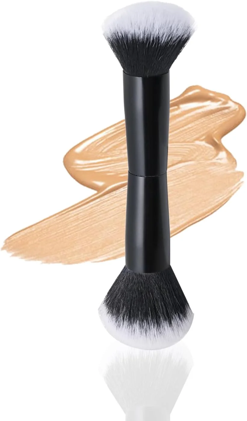 براش آرایشی دو طرفه Deaguid، براش ترکیبی دو سر با موهای نرم مصنوعی، براش آرایشی سبک و حرفه ای برای استفاده روزانه، مناسب برای مسافرت (رنگ-A)