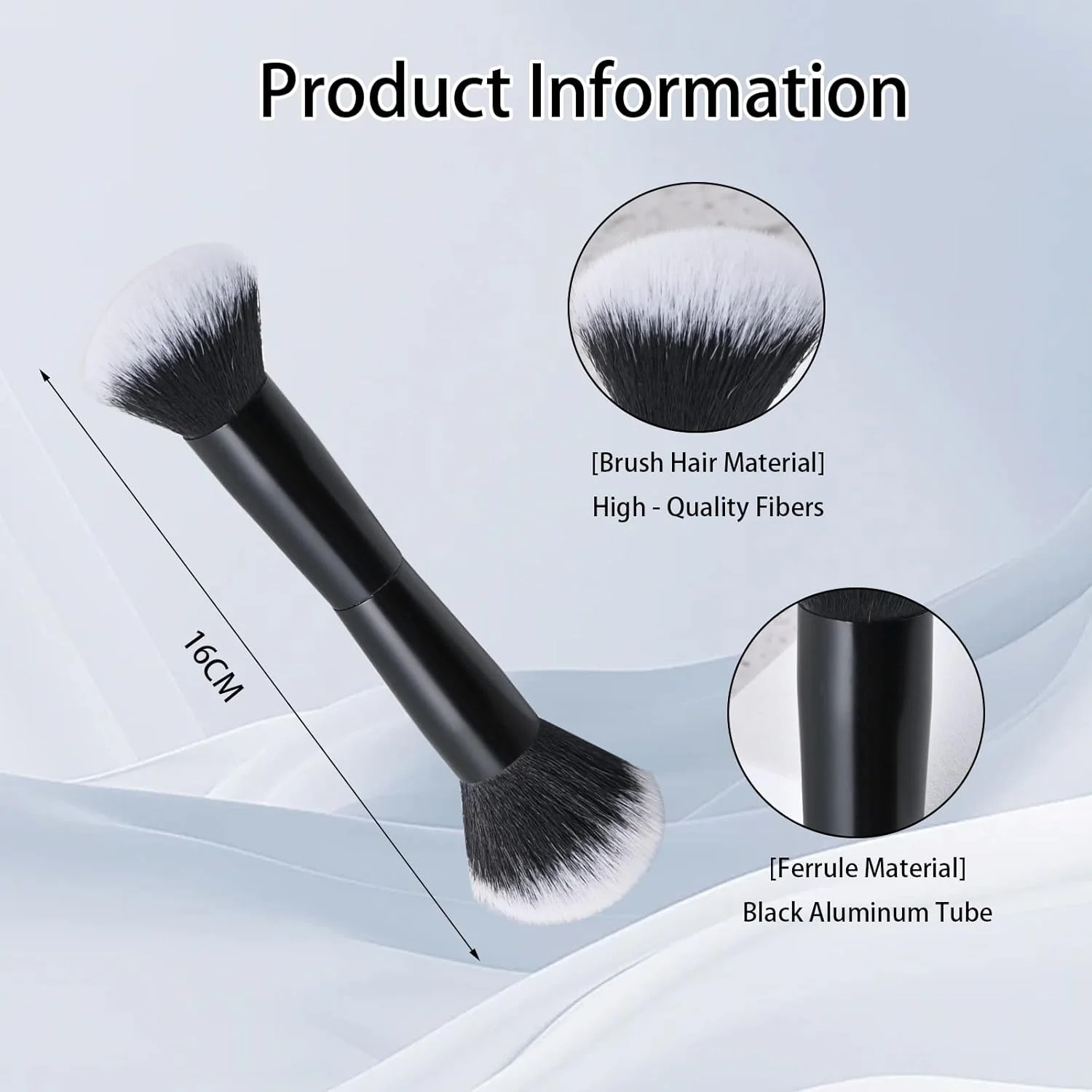 براش آرایشی دو طرفه Deaguid، براش ترکیبی دو سر با موهای نرم مصنوعی، براش آرایشی سبک و حرفه ای برای استفاده روزانه، مناسب برای مسافرت (رنگ-A)