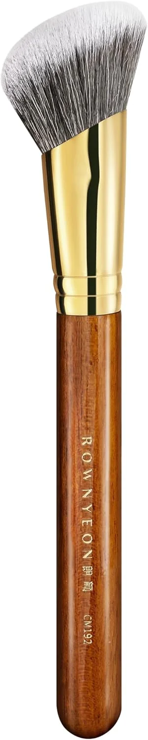 براش استیپل شیب دار Desert Oak SlopeBlur - موهای نایلونی زاویه دار برای ترکیب یکپارچه کرم/مایع/پودر، کانتور و استفاده از رژگونه، دسته Bubinga (CM 192)