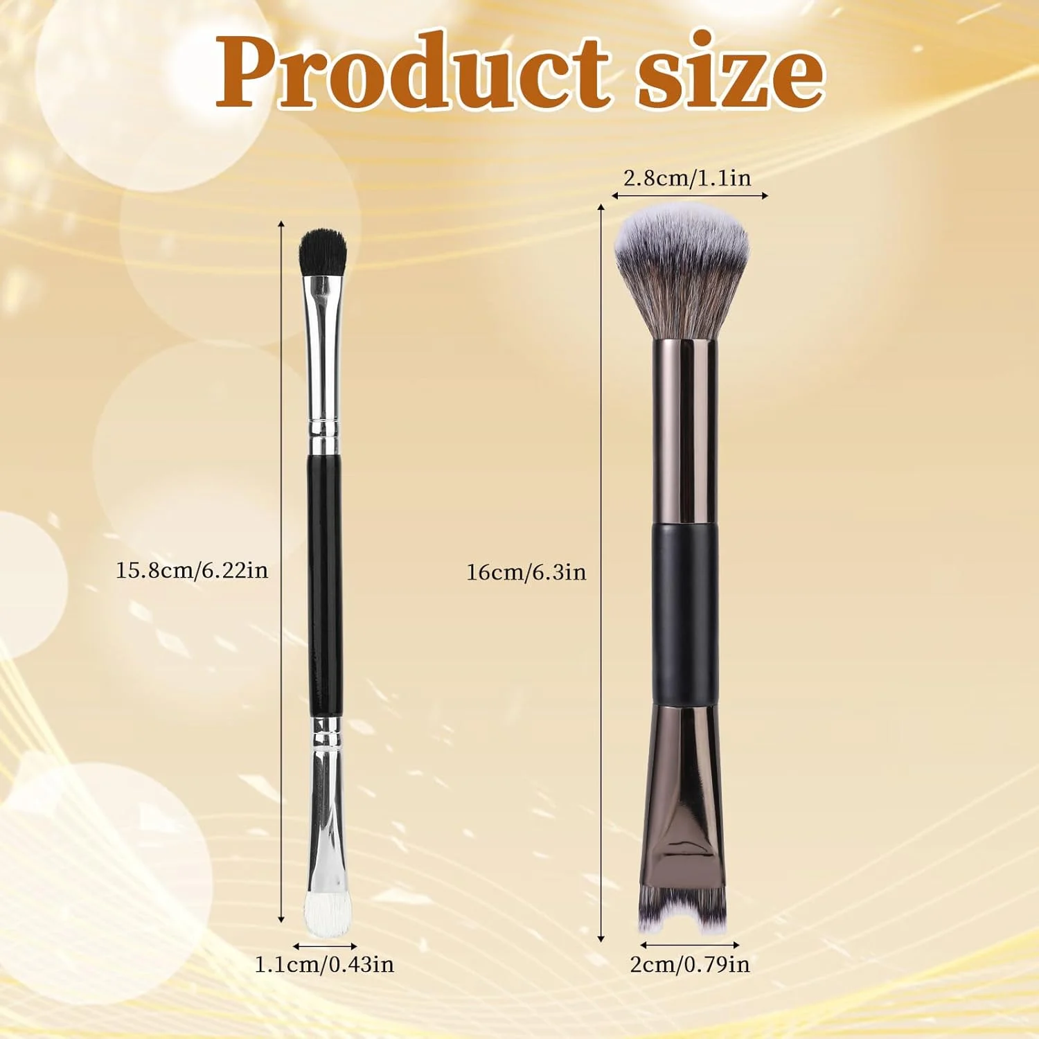 ست 2 عددی براش کانتور بینی، براش سایه چشم نرم دو طرفه U شکل 2 در 1 برای هایلایت، مشخص کردن و ترکیب کردن