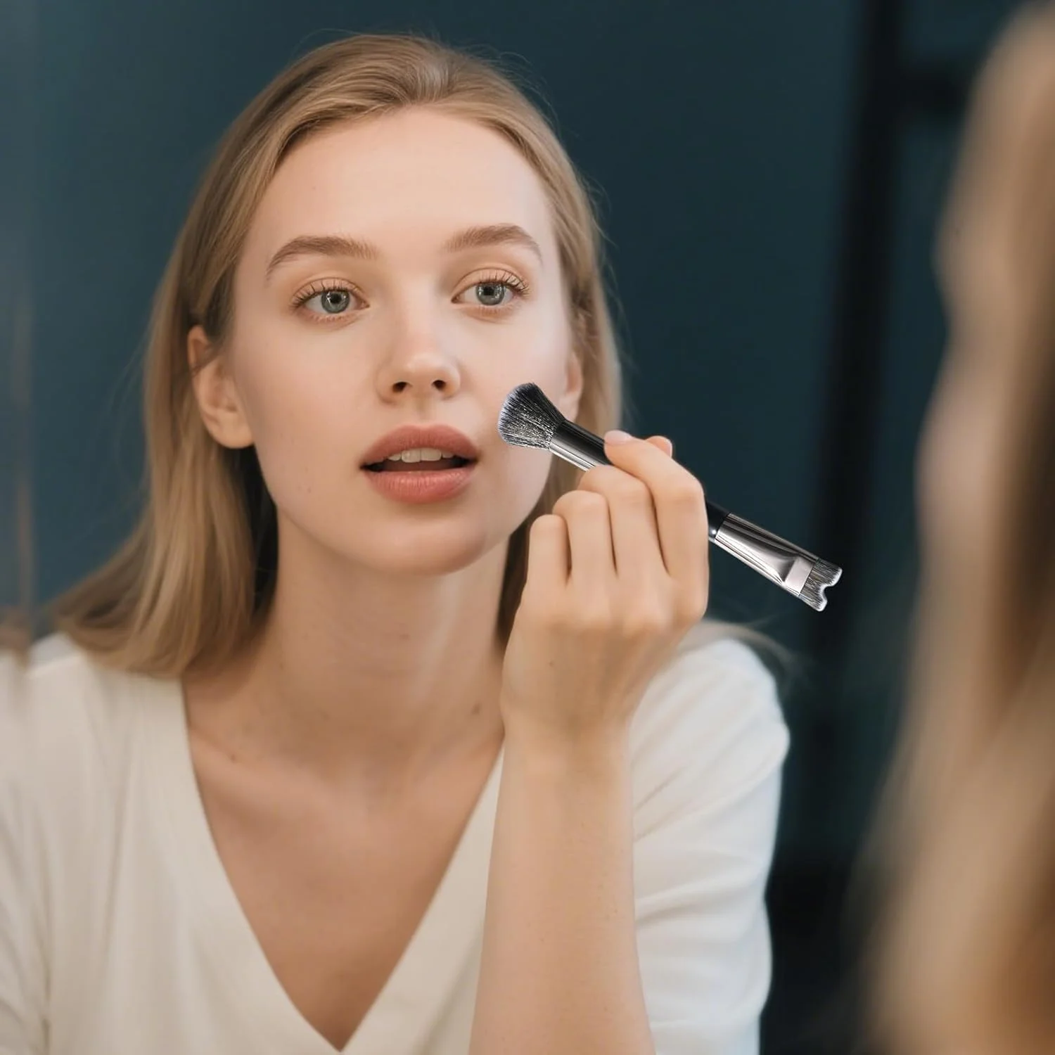 براش های کانتور برای آرایش، براش سایه بینی - ابزار آرایشی دو طرفه برای مشخص کردن، هایلایت کردن، ترکیب کردن، سایه چشم، پخش کردن و فرم دادن