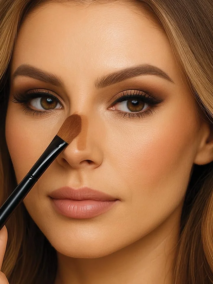 براش کانتور بینی Colorstudio Professional، موهای مصنوعی، براش آرایشی، مشکی، برای کانتور دقیق، مناسب انواع پوست