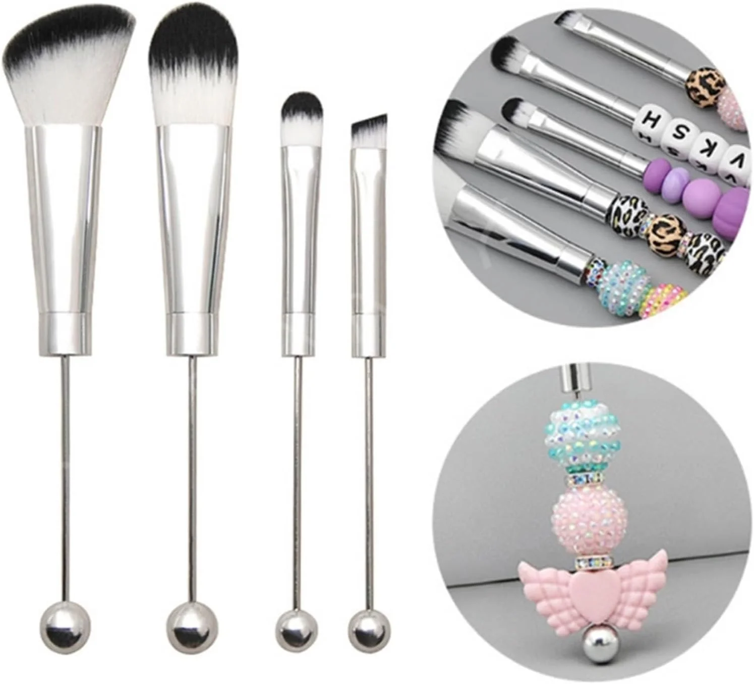 براش آرایشی مهره دار با دسته فلزی و موهای نرم برای کانتورینگ حرفه ای، براش چند منظوره براش آرایشی مهره دار با دسته فلزی و موهای نرم برای کانتورینگ حرفه ای، براش چند منظوره