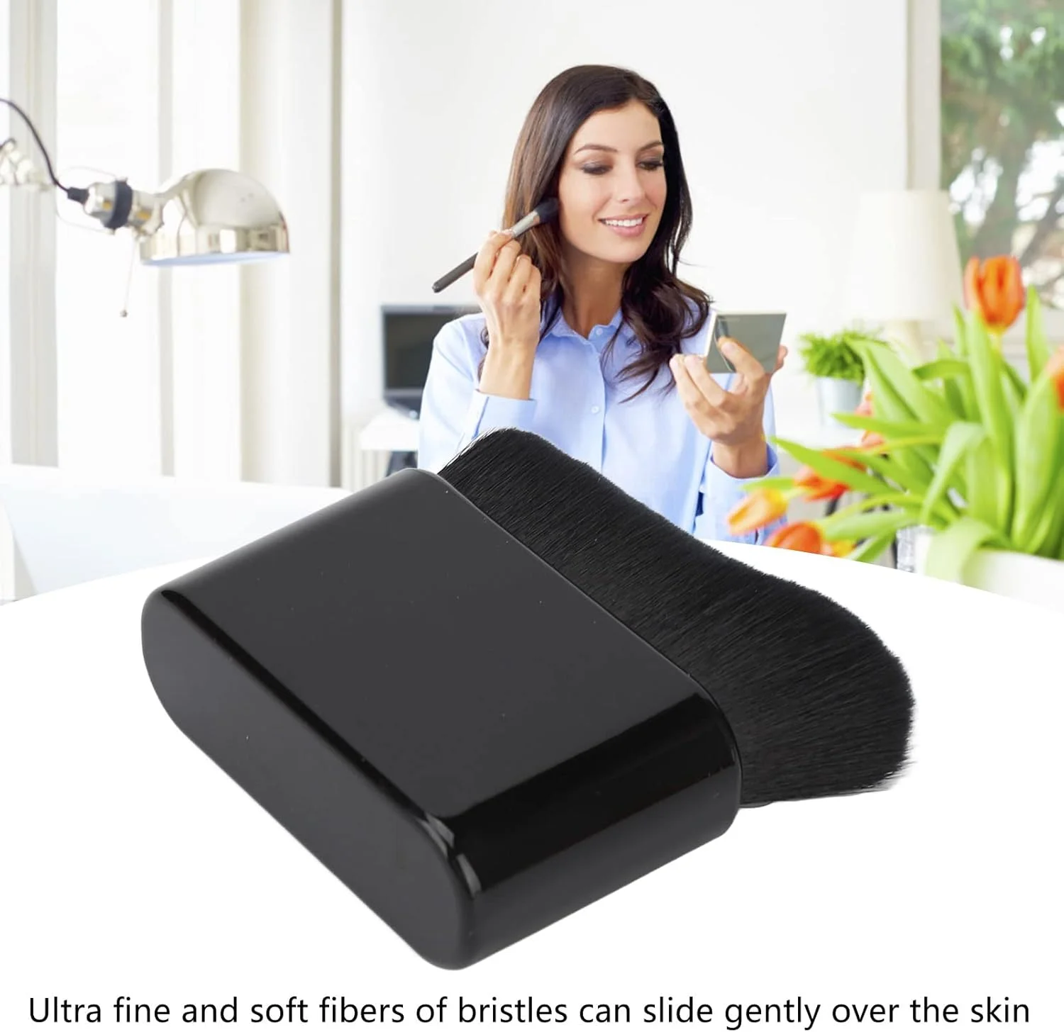 براش بزرگ برنزه کننده برای ترکیب، کانتورینگ، پولیش و نقطه گذاری، اپلیکاتور آرایش صورت یا بدن، موهای ضخیم براش برای سریعترین سرعت با مواد ایمن ABS و نایلون