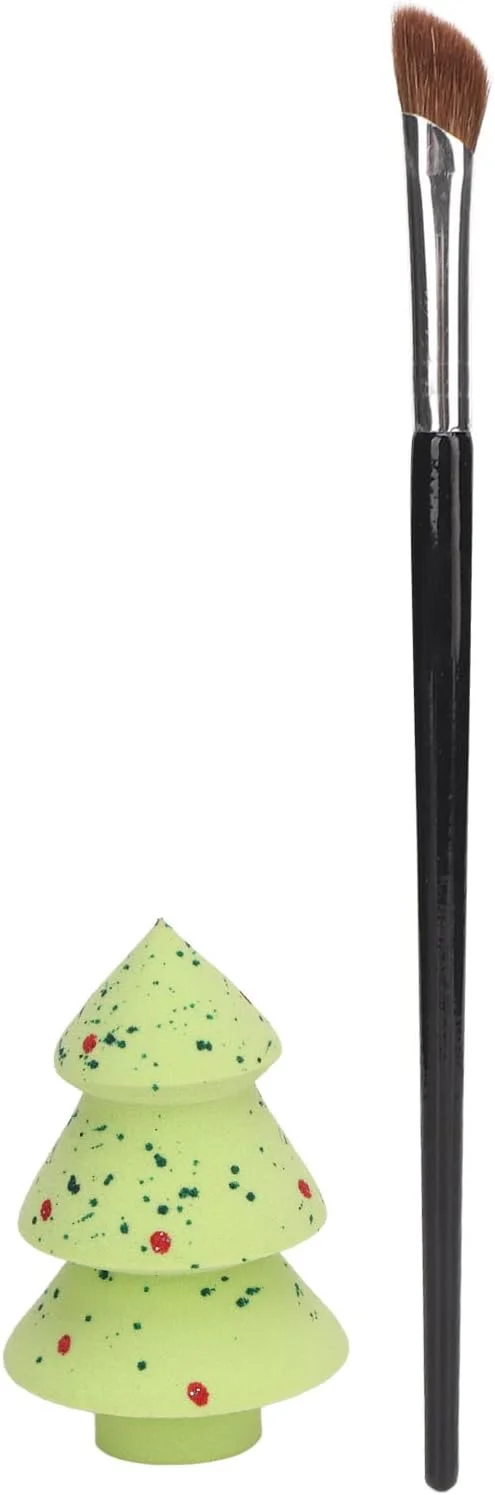 ست برس کانتور بینی زاویه دار اسفنج ترکیب کننده طرح درخت کریسمس پولکی سبز برای لوازم آرایشی ست برس کانتور بینی زاویه دار اسفنج ترکیب کننده طرح درخت کریسمس پولکی سبز برای لوازم آرایشی