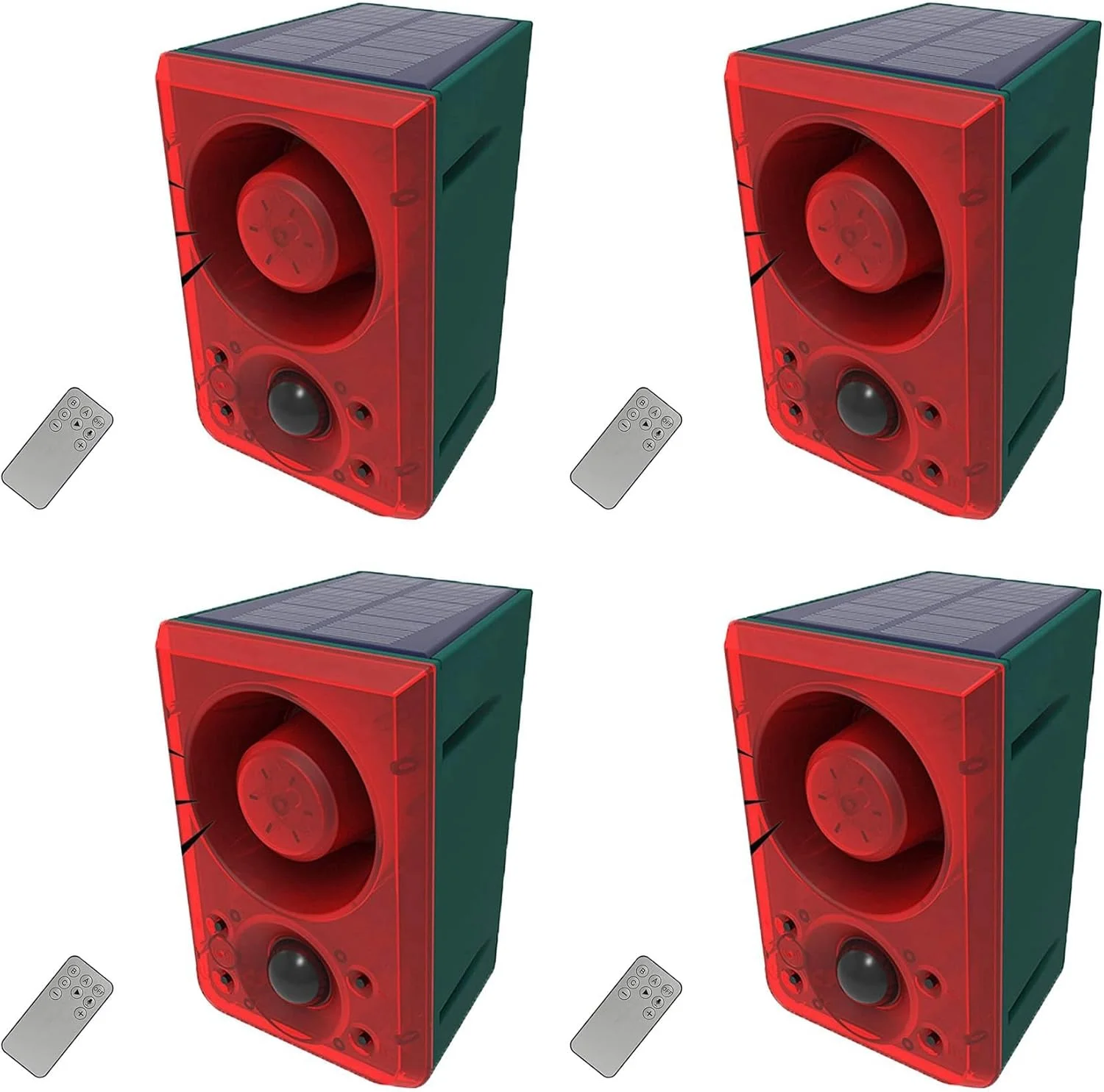 آلارم سنسور حرکتی خورشیدی 4 عددی Baglaum مناسب فضای باز با کنترل از راه دور، آلارم صوتی 130Db، سیستم آلارم امنیتی