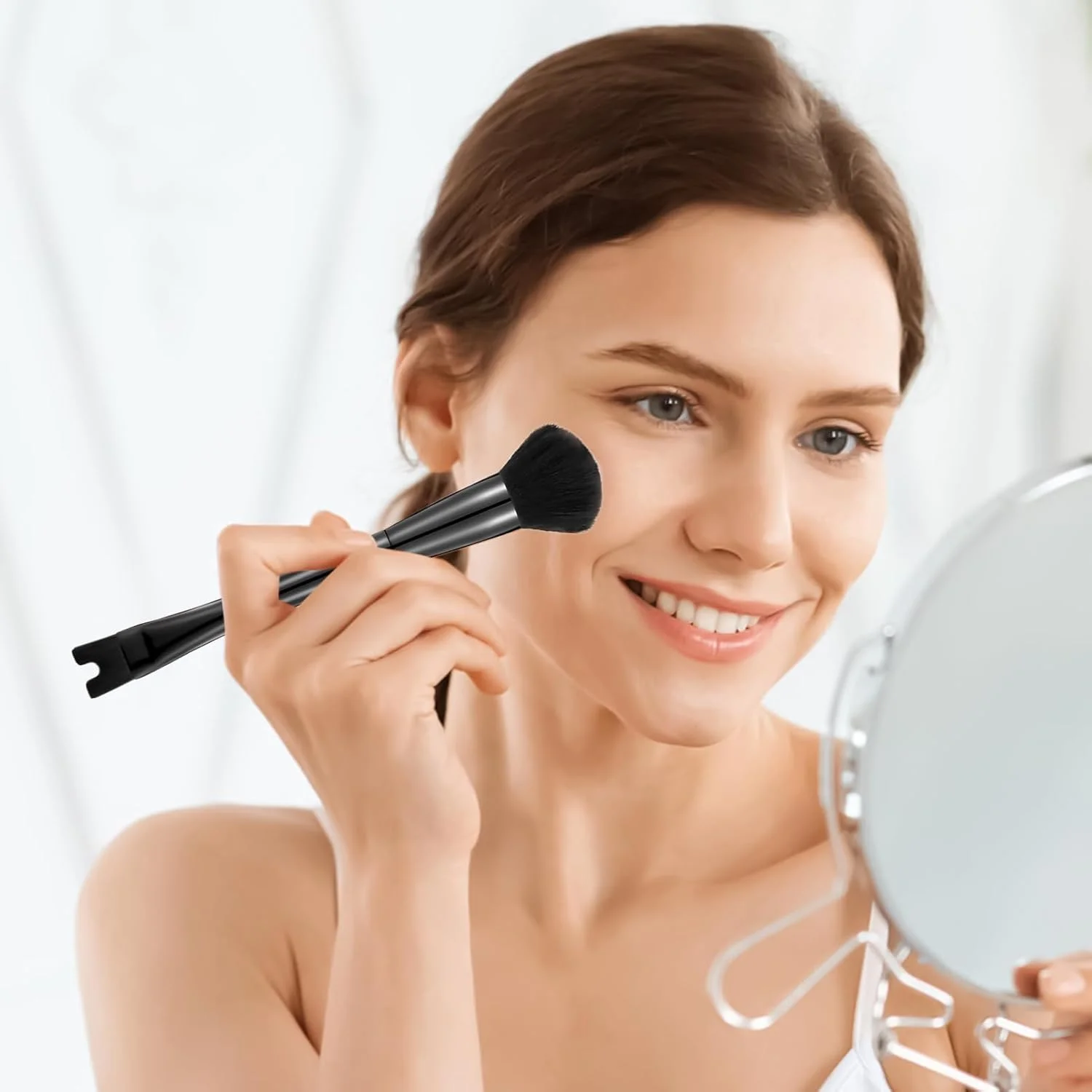 براش ترکیب کانتور، براش رژگونه 2 در 1 برای گونه ها | ابزار آرایشی حرفه ای دو سر U شکل برای مشخص کردن، فرم دادن و ترکیب کردن برای مبتدیان براش ترکیب کانتور، براش رژگونه 2 در 1 برای گونه ها | ابزار آرایشی حرفه ای دو سر U شکل برای مشخص کردن، فرم دادن و ترکیب کردن برای مبتدیان