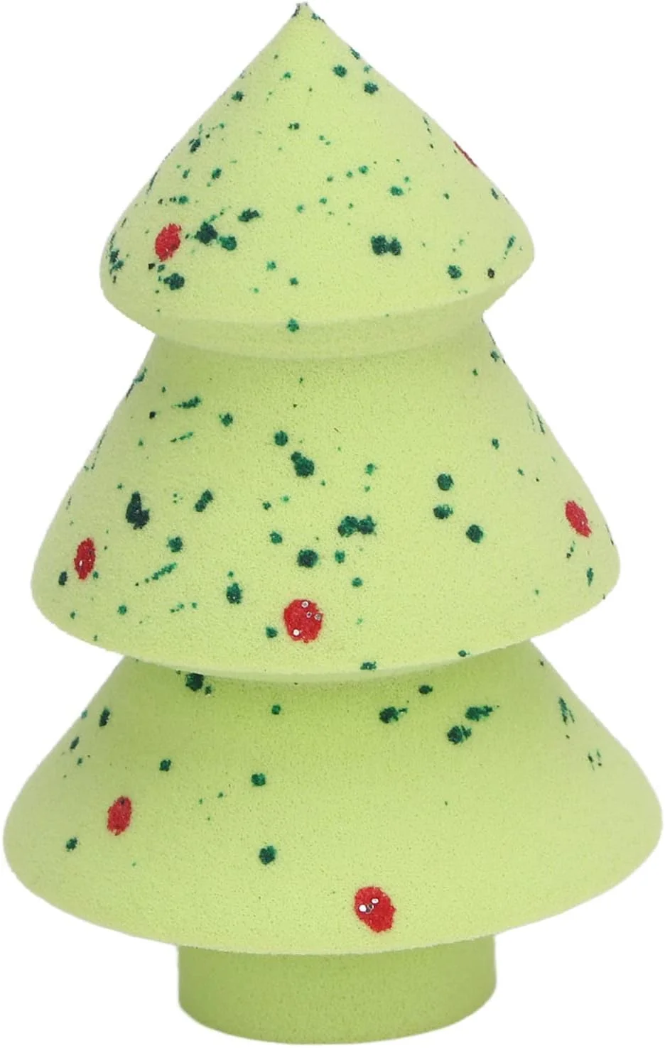 ست برس کانتور بینی زاویه دار اسفنج ترکیب کننده طرح درخت کریسمس پولکی سبز برای لوازم آرایشی