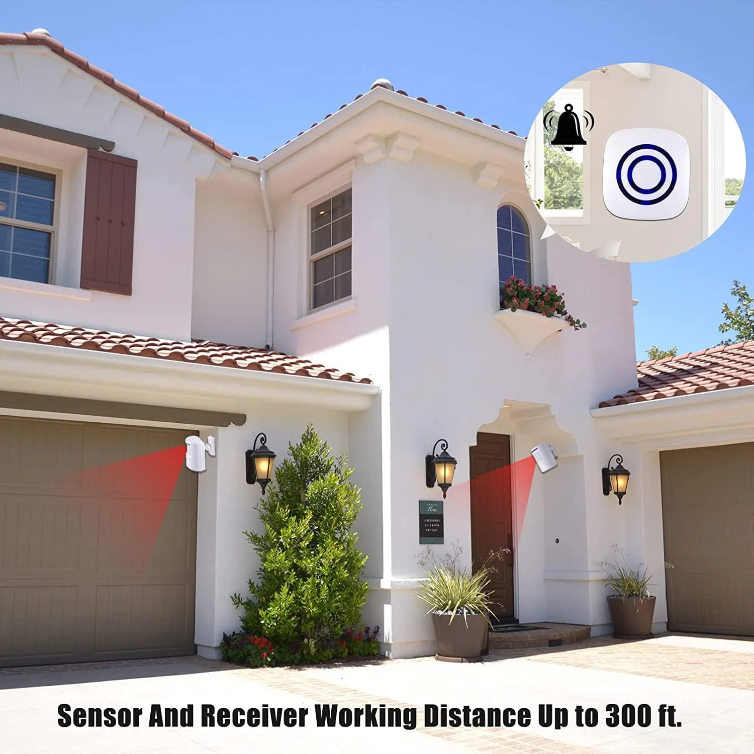 آلارم سنسور حرکتی BESTOONE، آلارم بیسیم درب ورودی با برد بلند، سیستم امنیتی خانگی داخلی زنگ در برقی، 4 آشکارساز حرکت و 2 آلارم، 38 آهنگ زنگ، نشانگر LED آلارم سنسور حرکتی BESTOONE، آلارم بیسیم درب ورودی با برد بلند، سیستم امنیتی خانگی داخلی زنگ در برقی، 4 آشکارساز حرکت و 2 آلارم، 38 آهنگ زنگ، نشانگر LED