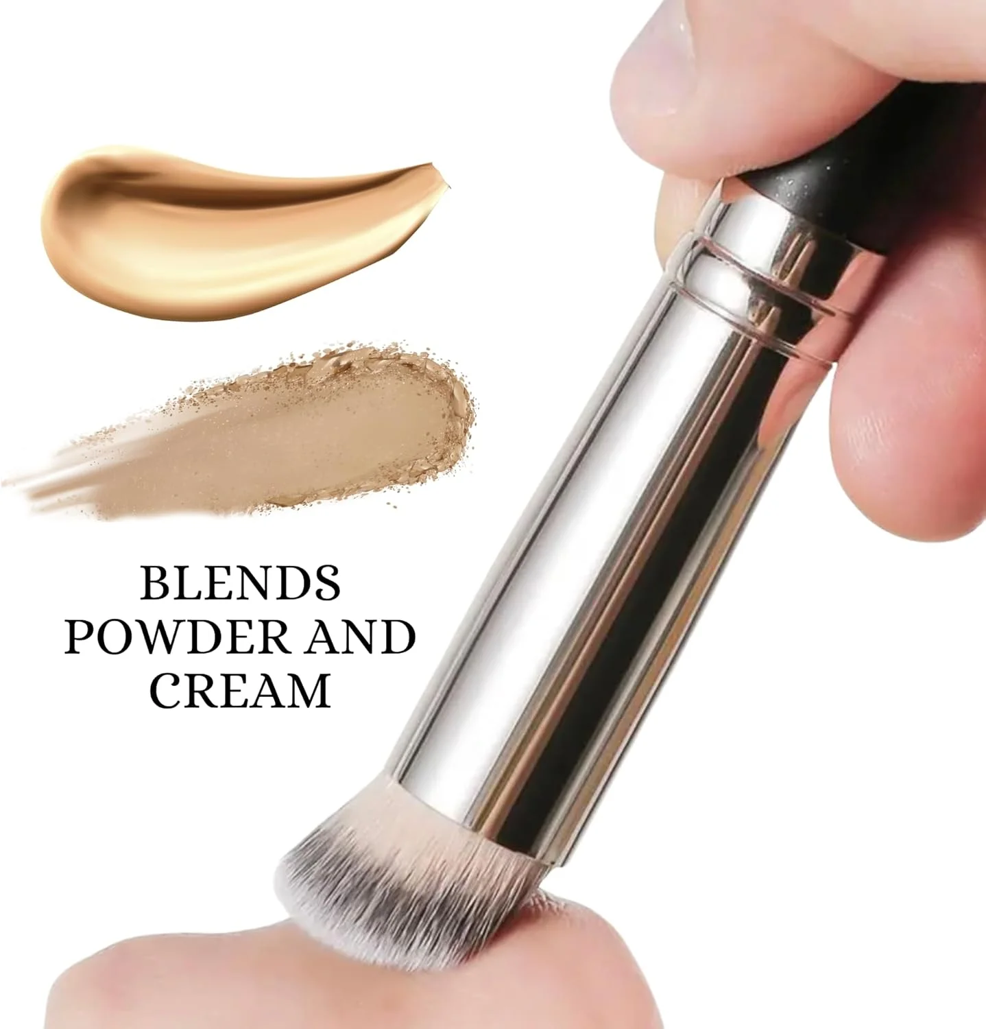 براش آرایشی کانسیلر زیر چشم مولی اسکین، براش زاویه دار برای ترکیب، پوشاندن و کانتور آرایش